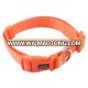 Premium wholesale adjustable solid orange nylon dog collar